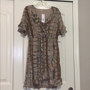 Snakeskin print wrap dress, size L